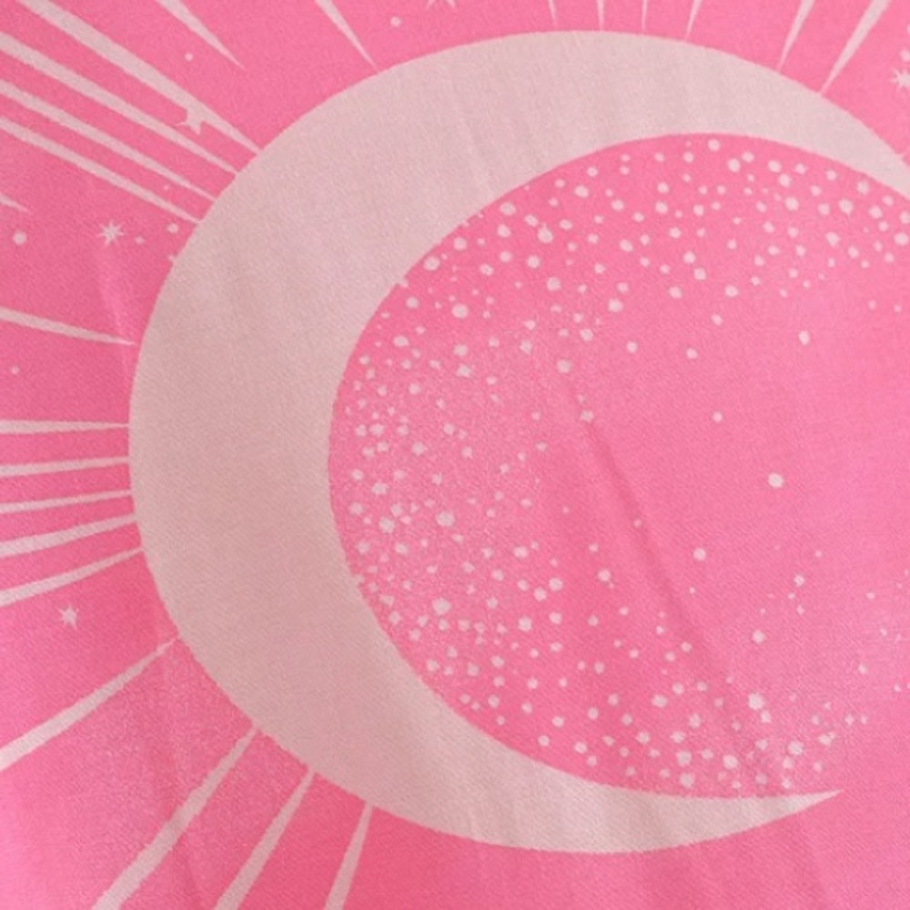 SOLD OUT Fuchsia Pink Cosmic Galaxy Moon Boho Short Kimono Coverup Robe - Picture 7 of 10